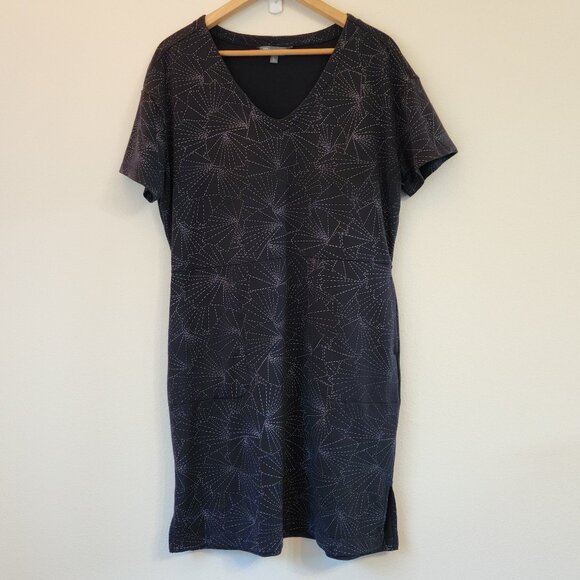 Title Nine Short Slv Deep Pockets Dress Black Sashiku Women L Outdoor Athleisure - Picture 1 of 16